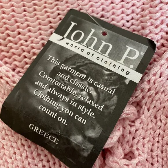 (3) John P. cardigan sweater & pullover L womens NWT Greece tan pink black - Picture 6 of 12
